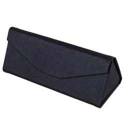 Triangle Leather Glasses Case Black