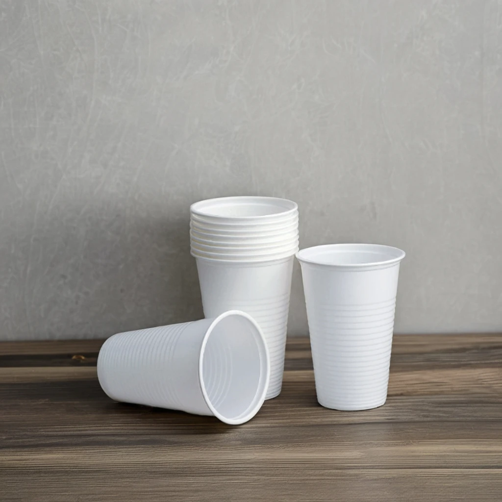 100 шт., экологически чистые одноразовые пластиковые чашки для вечеринок, емкость 200 мл, классический традиционный дизайн для чайного сока, для напитков, для бара