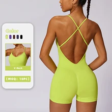 Hot sale Hollow beautiful back seamless tight slimming butt lift fitness yoga jumpsuit for women