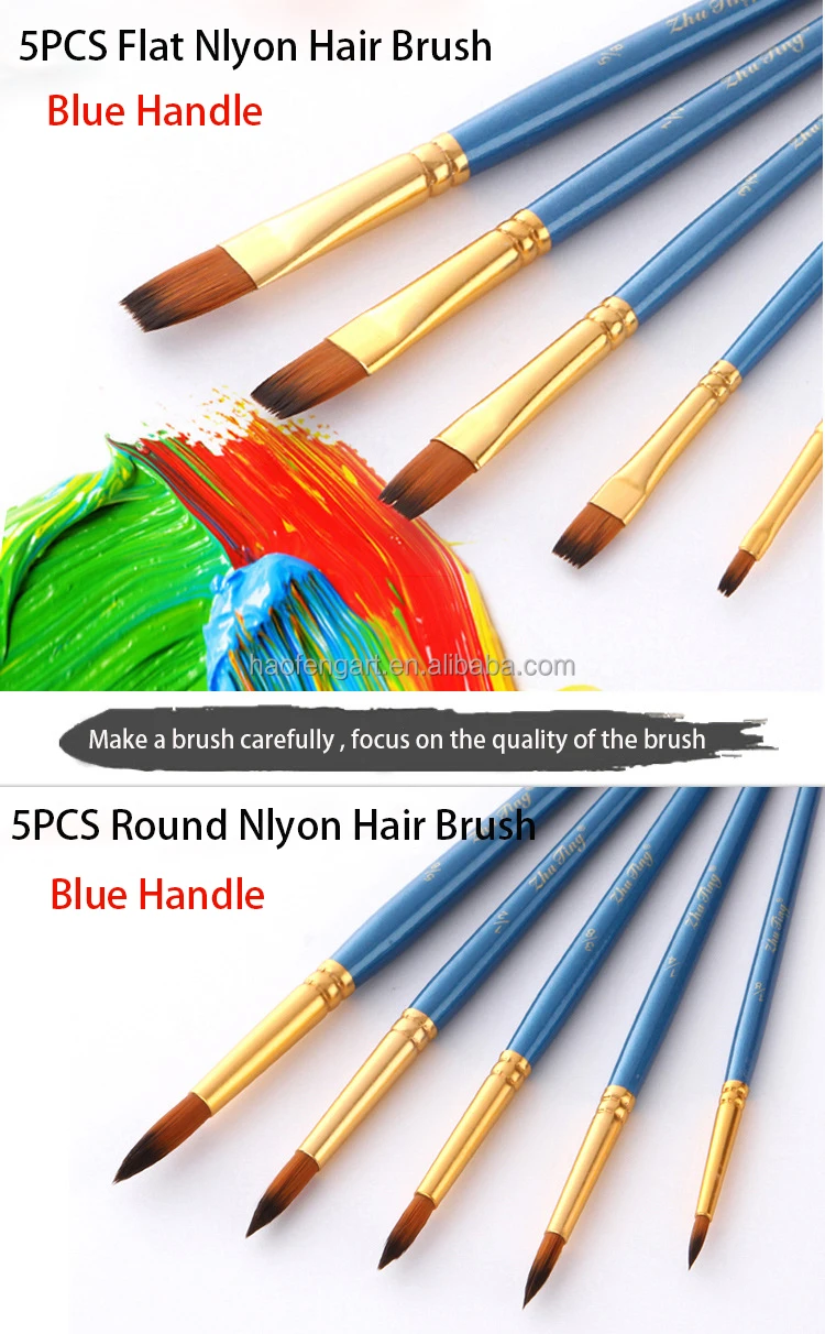 5pcs artist paint brushes set nylon