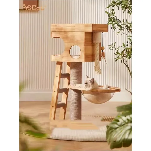 Latest Design Multi-level Cat Tree Condo Furniture With Scratching Board Cat Climbing Tree