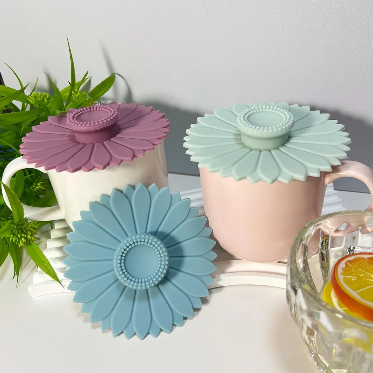 Food-Grade Silicone Tea Cup Lids Anti-Dust Reusable Mug Lid for Coffee & Tea Cute & Wear Resistant supplier