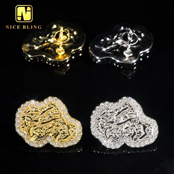 18K Gold Plated Screw Back Earrings Irregular Embossed Moissanite Diamond Studs For Men Women Sterling Silver Jewelry