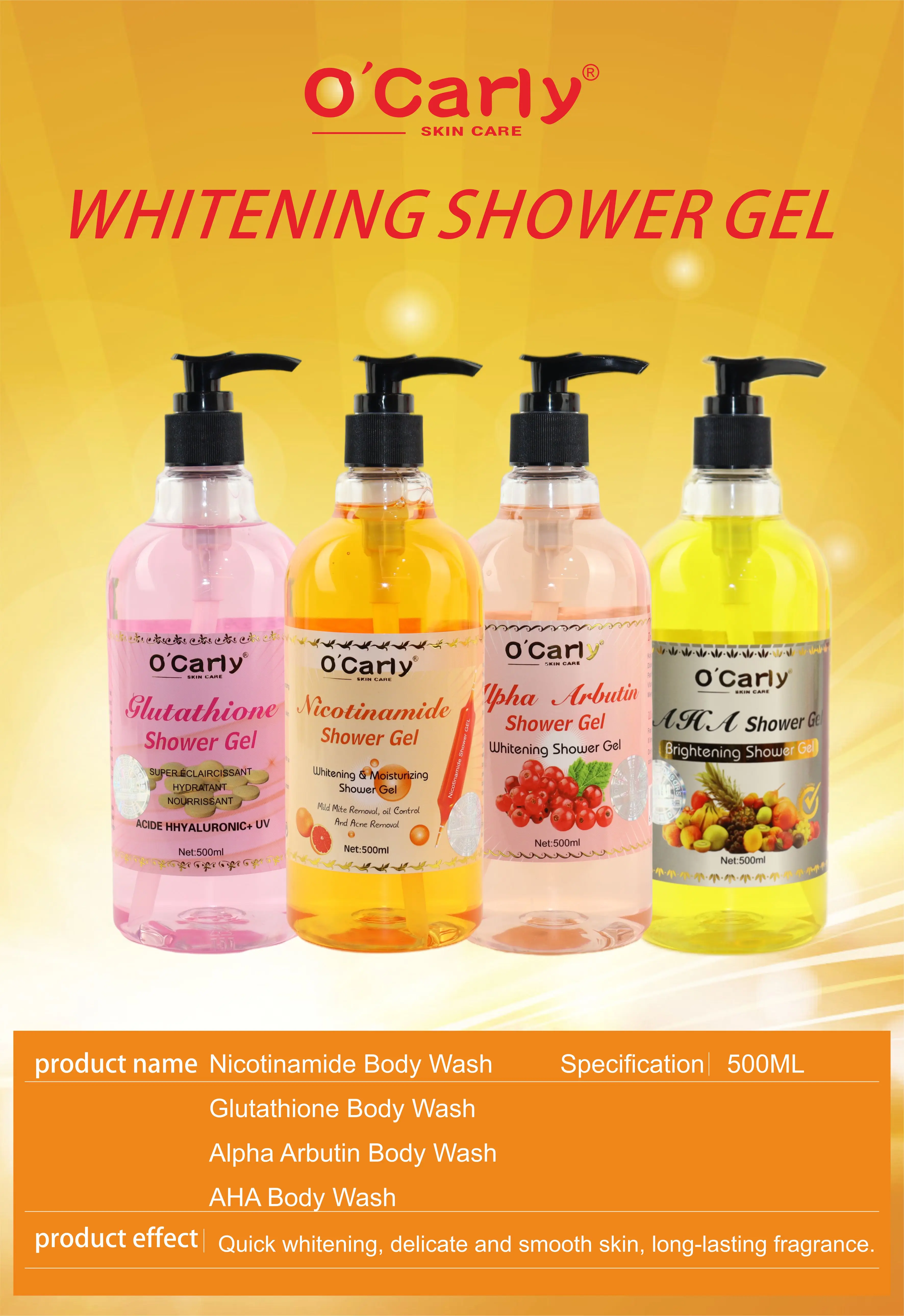 Private Label Super Eclaircissant Hyaluronic Acid Bath And Shower Gel