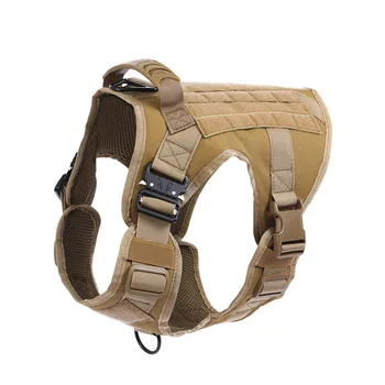 Dropshipping Custom adjustable large dog harness vest strap durable dog training hunting coat dog harness set with Backpack