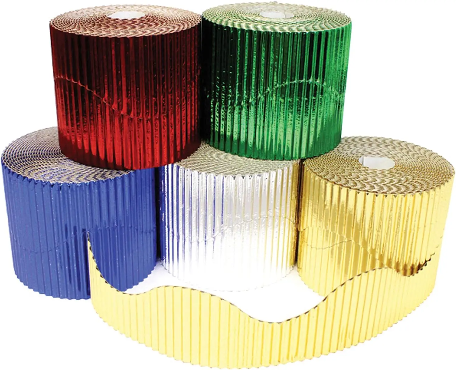 Fade Resistant Corrugated Display Borders Roll Paper for Crafts Scalloped Edge Border Rolls