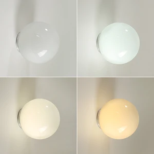 Cream Style Spherical French Minimalist Living Room Background Wall Lamp Bathroom Spherical Bedroom Bedside G9 Lamp Night Light