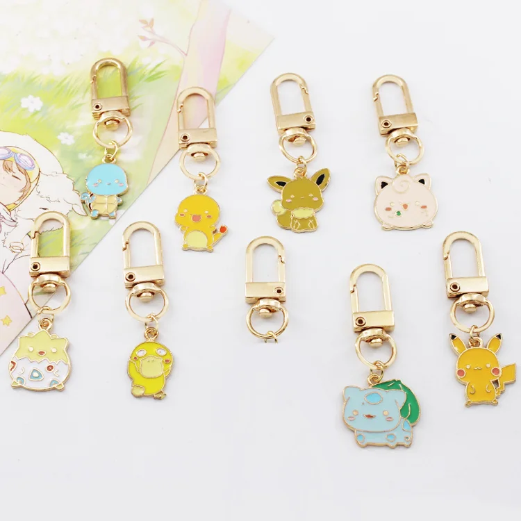 Newest dinosaurs design cute key chain custom your logo gold plating soft enamel metal keychain for bag supplier