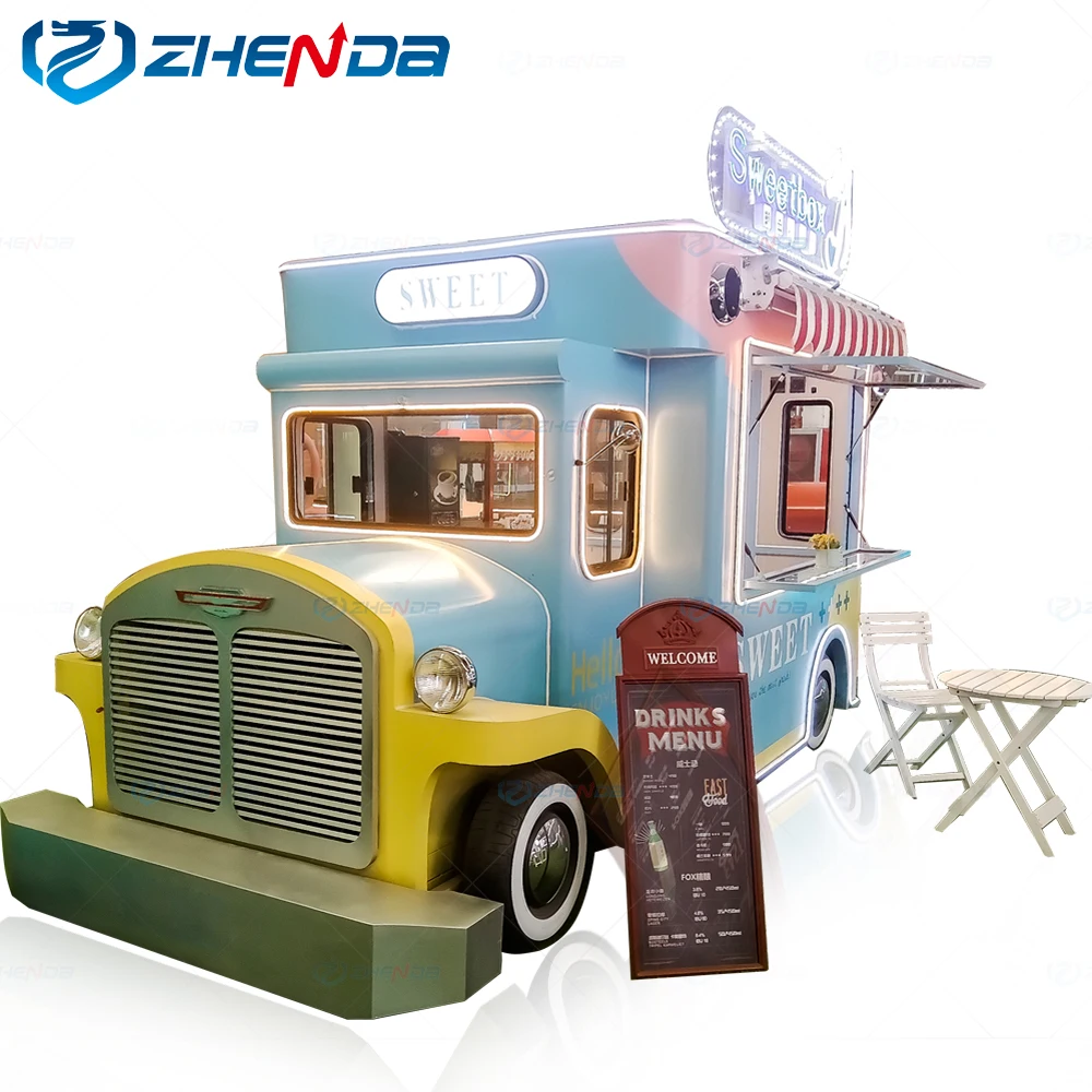 Popsicle Ice Cream Vending Carts Hot Dog Food Trailer Truck  Australia Standard Outdoor Mobile Fast Food Carts Kiosk for Sale