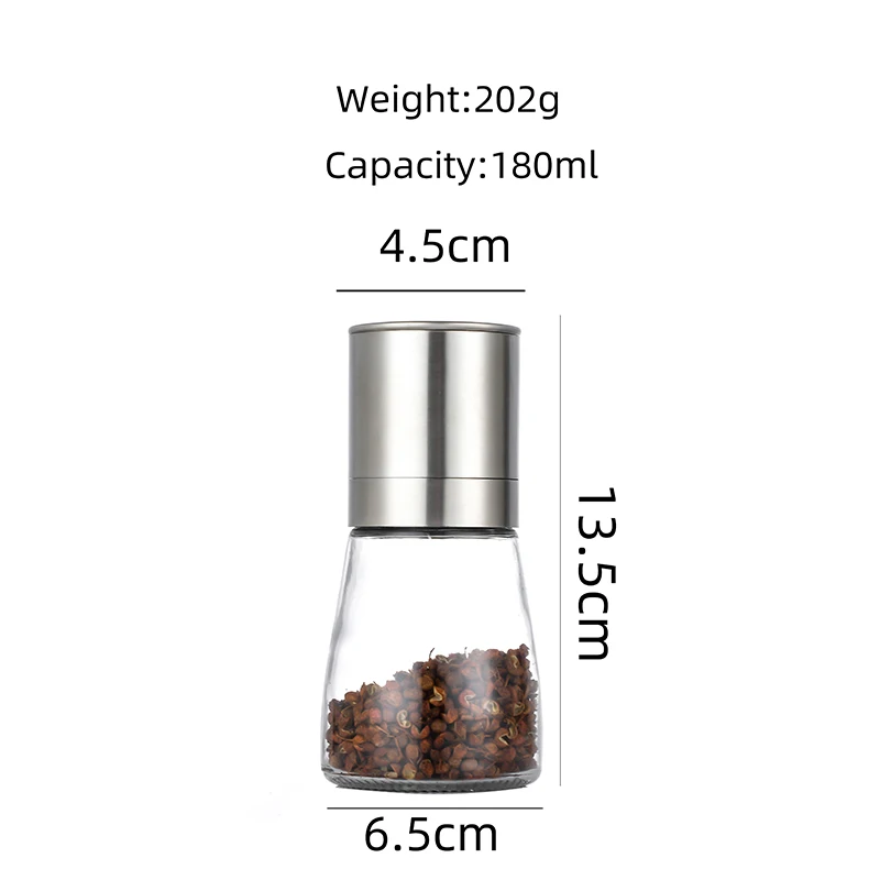 High Quality 180ml Glass Coffee Jar Spice Glass Jar With Plastic
