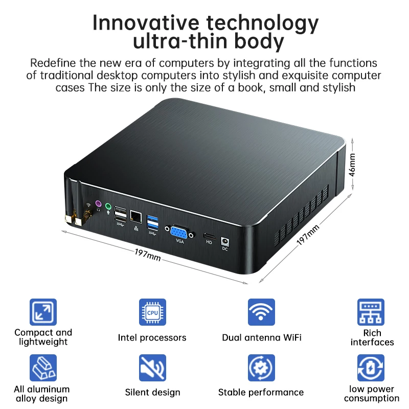 Cheap Price Computers Mini Pc for Business Intel Core I7 4700HQ 4200M Portable with WiFi HD VGA System Windows 7 Minipc