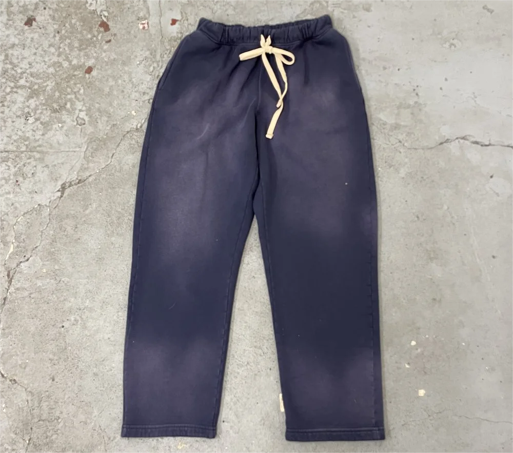 Custom Vintage Blank Terry Sweat Sun Faded Distressed Sweatpants Cotton ...