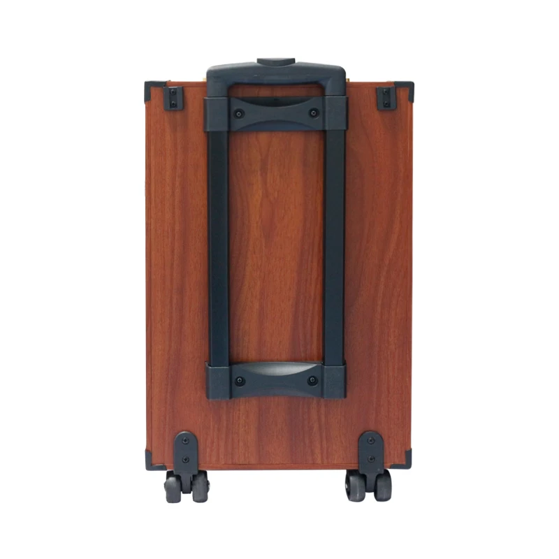 High Quality Best Sound Big Power 150w 12 Inch Wooden Trolley Speaker Tws Dc 12v Rechargeable Wood Outdoor Audio With Mic