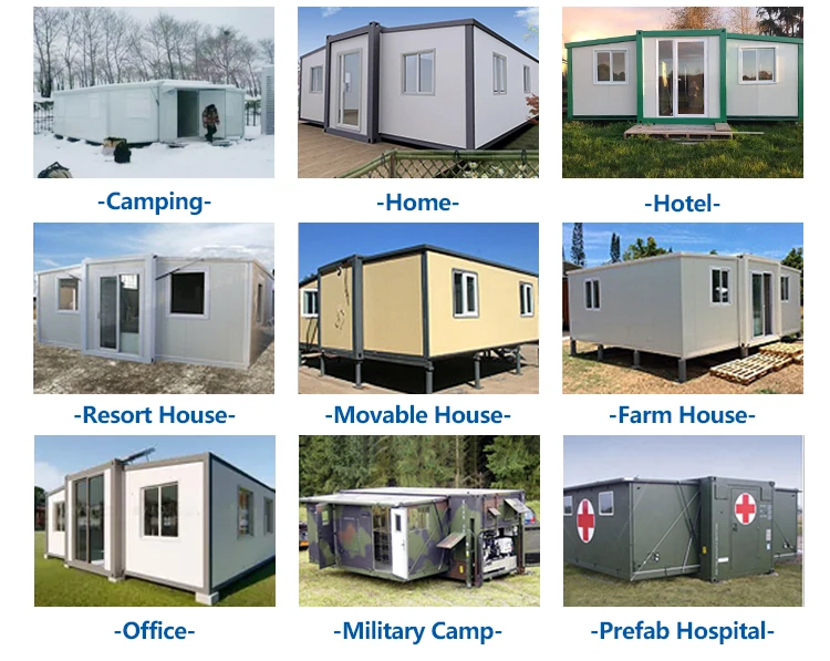 Ready Made 20Ft Prefab Expandable Folding Detachable Flat Pack Container House 3 Bedroom Light Steel Villa Folding Prefabricated Home with solar system 40Ft