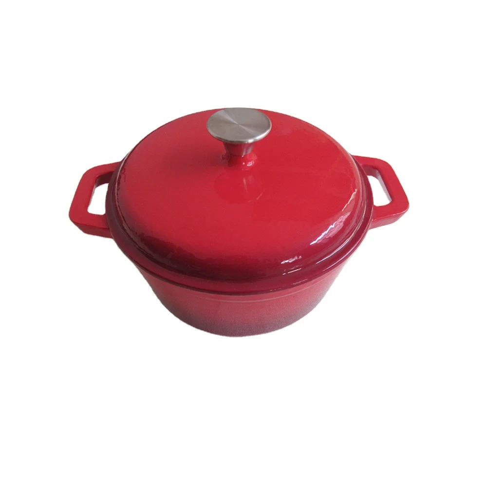 Cast Iron Enamel Casserole Cookware Deep Round Covered Casserole Cooking Pots Dutch Oven With Metal Lid