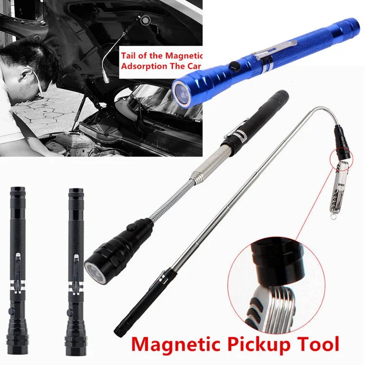 Portable Telescopic Pick up Tool LED Flashlight  3wLED Battery Powered Tactical Flashlight Torches