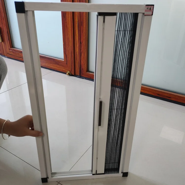 Retractable Pleated Mesh Sliding Insect Screen Window and Door