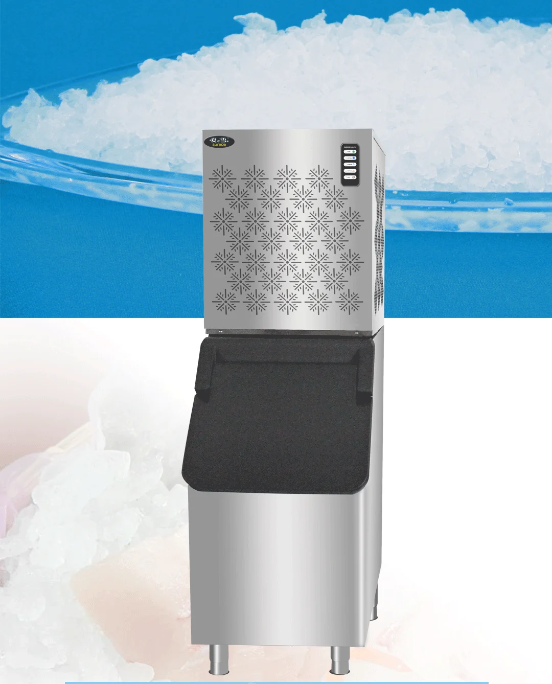 Commercial Stainless Steel Nugget Cube Ice Machines 550kg/24h Nugget