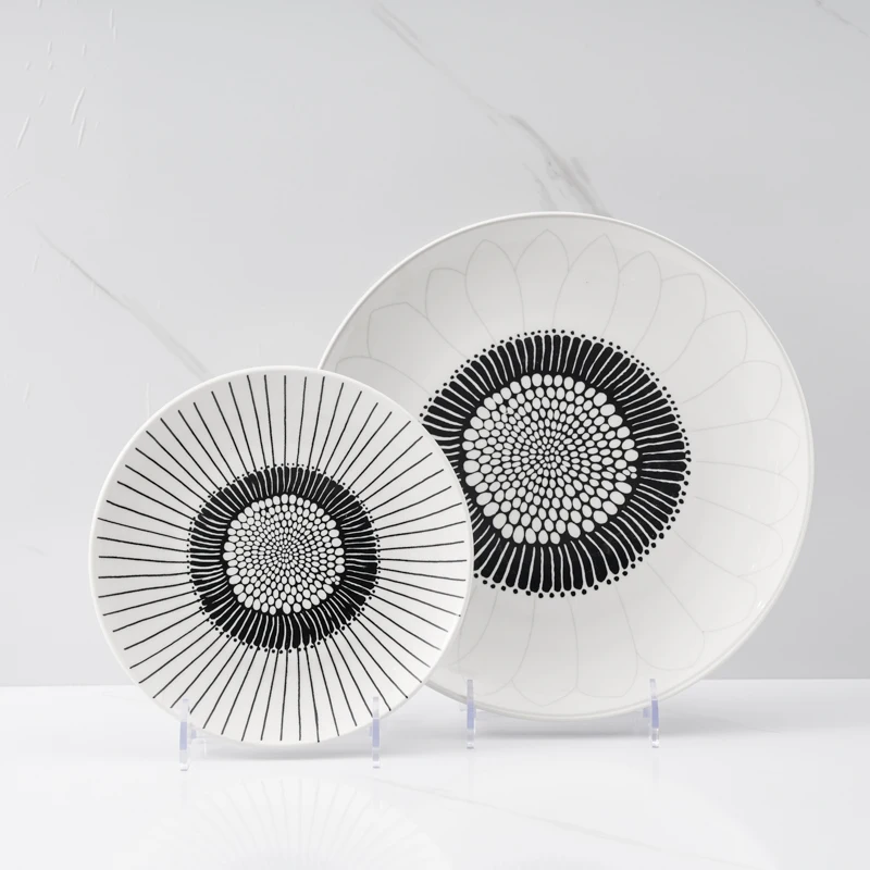 Huilang Porcelain Plate Sunflower Plate Middle East Market Simple