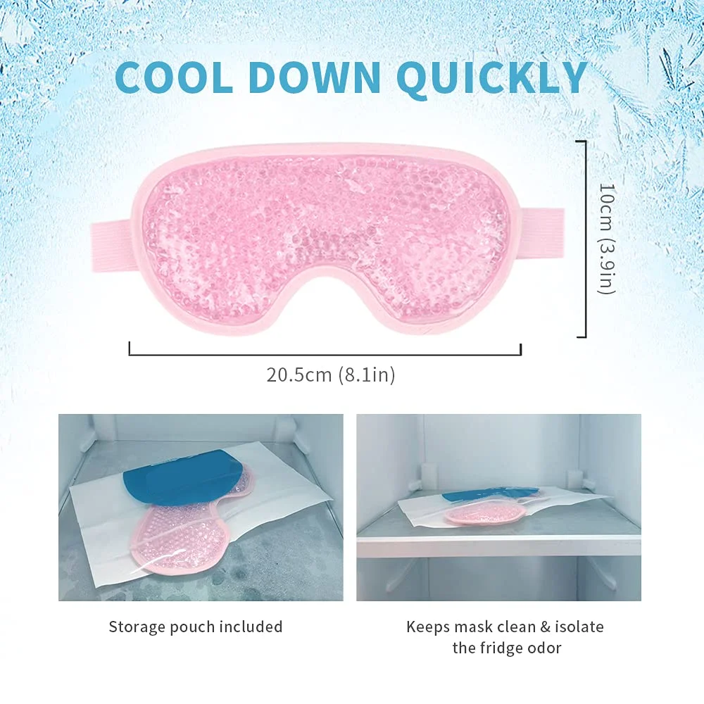 Reusable Cooling Hot Cold Pack Compress Ice Gel Eye Mask With Plush