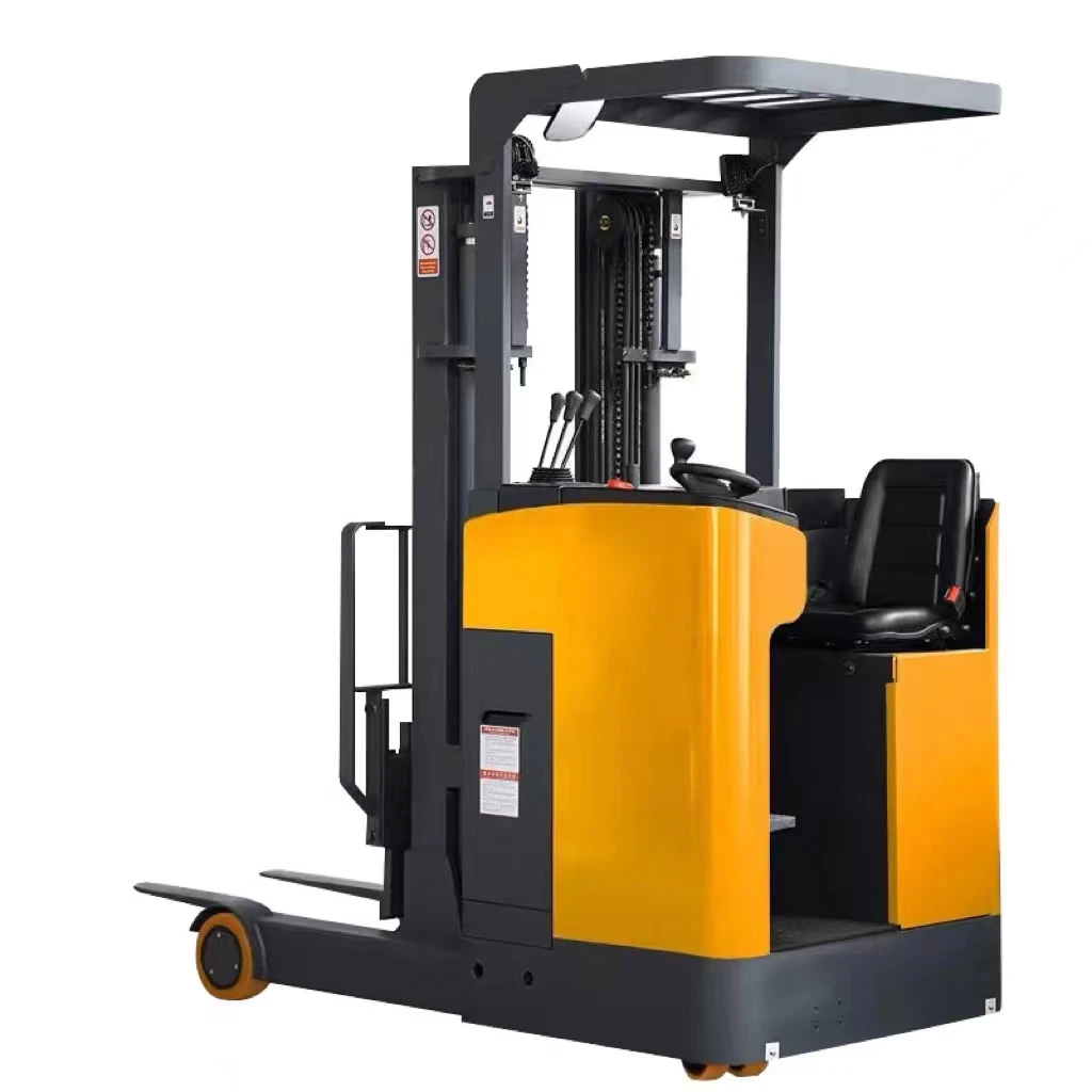 warehouse 3 way battery reach truck 1 ton 1.5 ton electric reach stacker forklift pallet stacker used in warehouse on sale