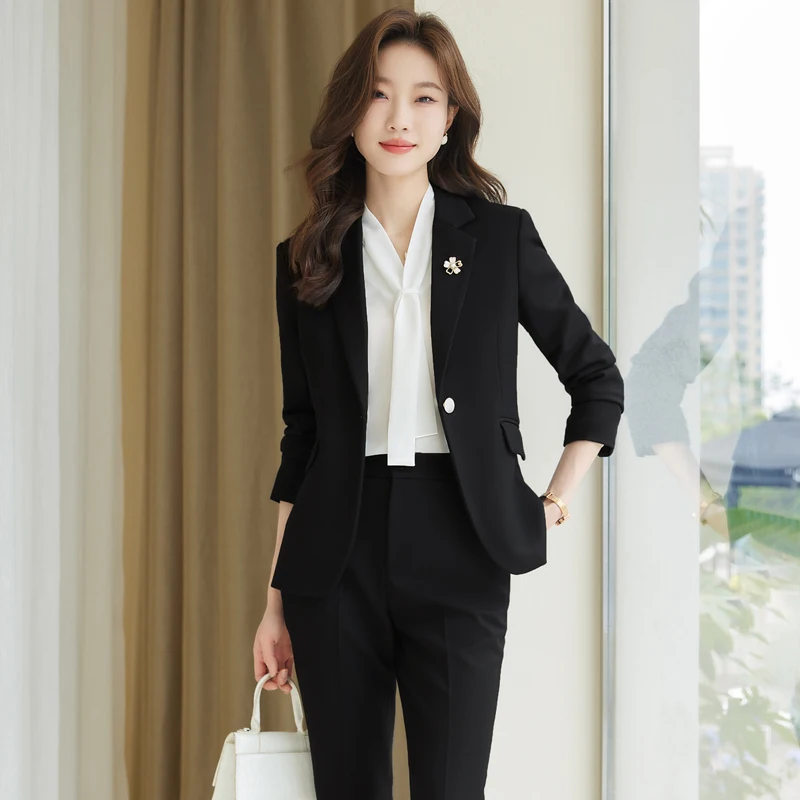 Elegant and Popular Sales, pink and Black Women's Formal Tuxedo Set Design,  Women's Suit Jacket and Pants Set