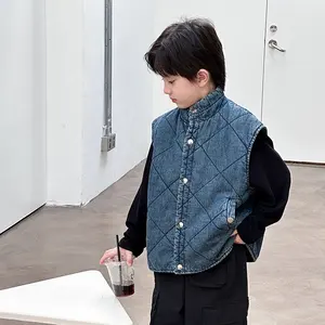 Custom Padding Thickening Waistcoat Winter Vest Children Outwear Girls and Boys Cotton Tank Top Jacket Clothes for Kids