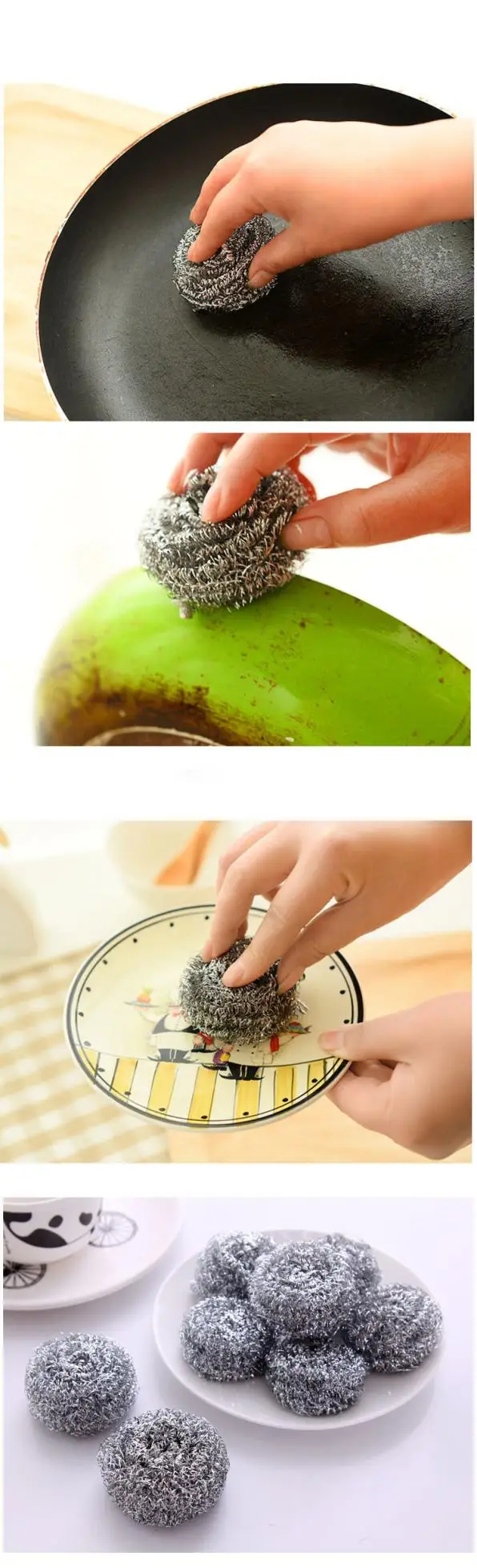 20 Pcs Set Stainless Steel Scrubbers Cleaning Ball Sponges Metal Scouring Pads Ball Buy 9829