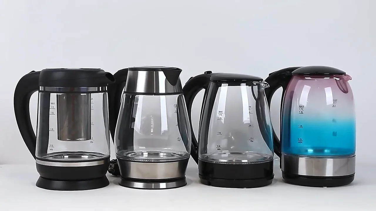 Everich 1.7l Body Glass Water Electric Kettles Tea Boiler 304 Food