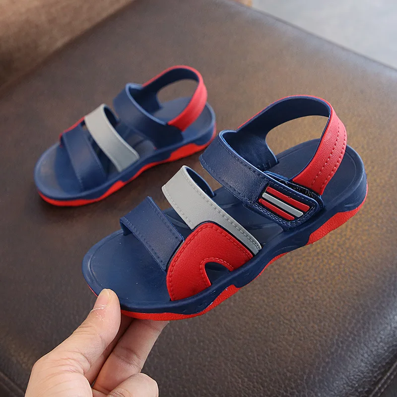 Cheap Wholesale Lightweight Comfortable Kids Boys Fashion Sport Sandals Open Toe Summer Ankle Strap Flat Sandals for Children