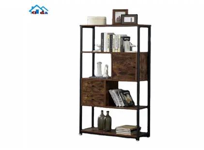 Industrial Storage Home Bookshelves Modern Wood Display Rack Vintage Cabinet Bookcase Book Shelves