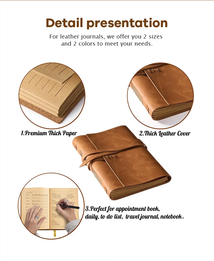 Customizable Soft Cover Leather Notebook Custom Vintage Genuine Leather