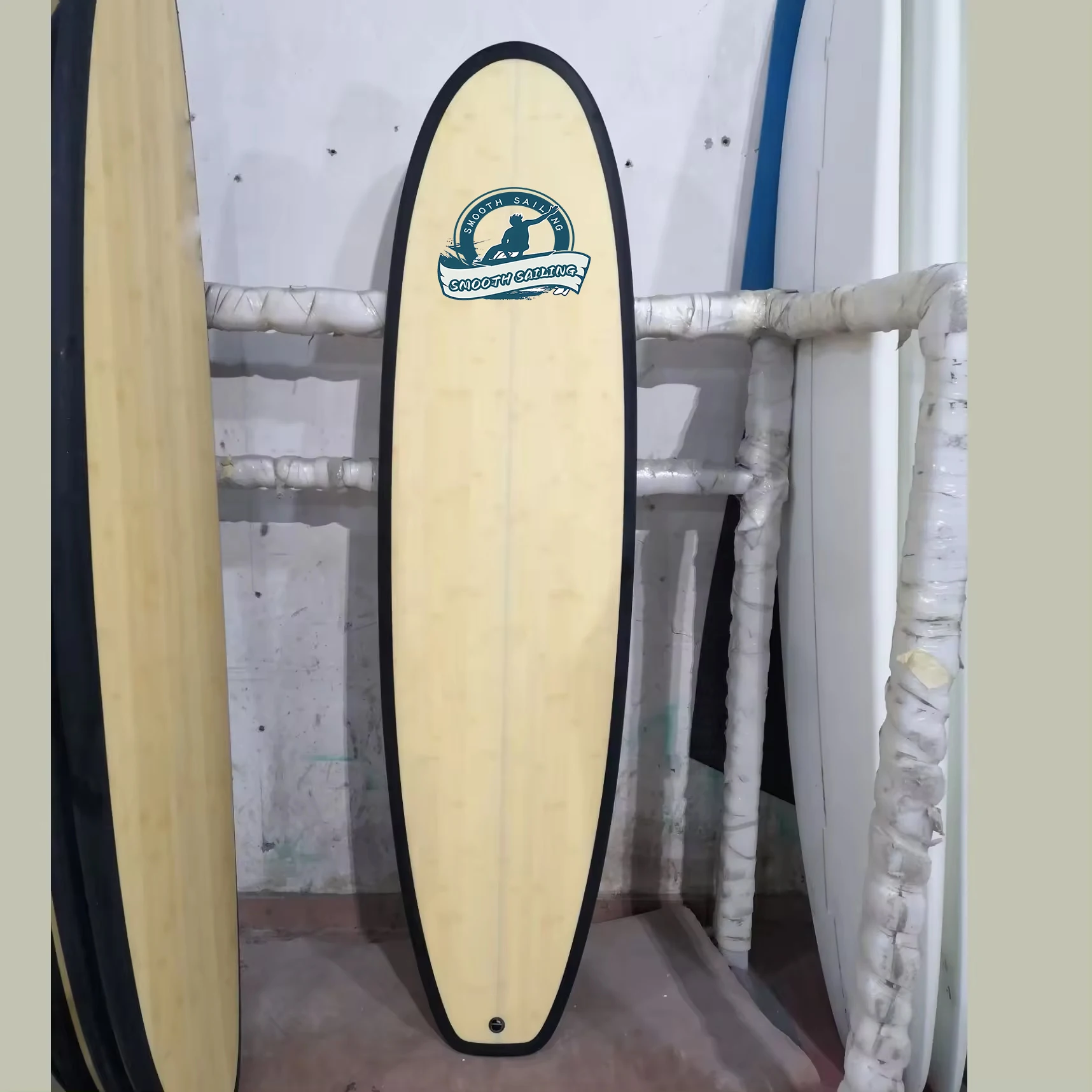 Customized Bamboo Epoxy Surfboard Funboard High Quality 8'0 Carbon Fiber Rail Surfboards