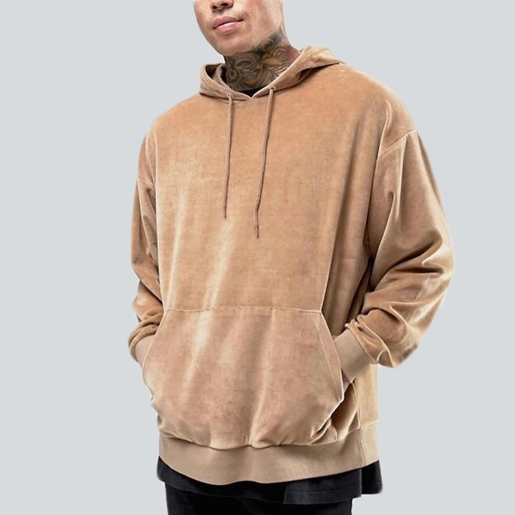 light brown oversized moletom com capuz