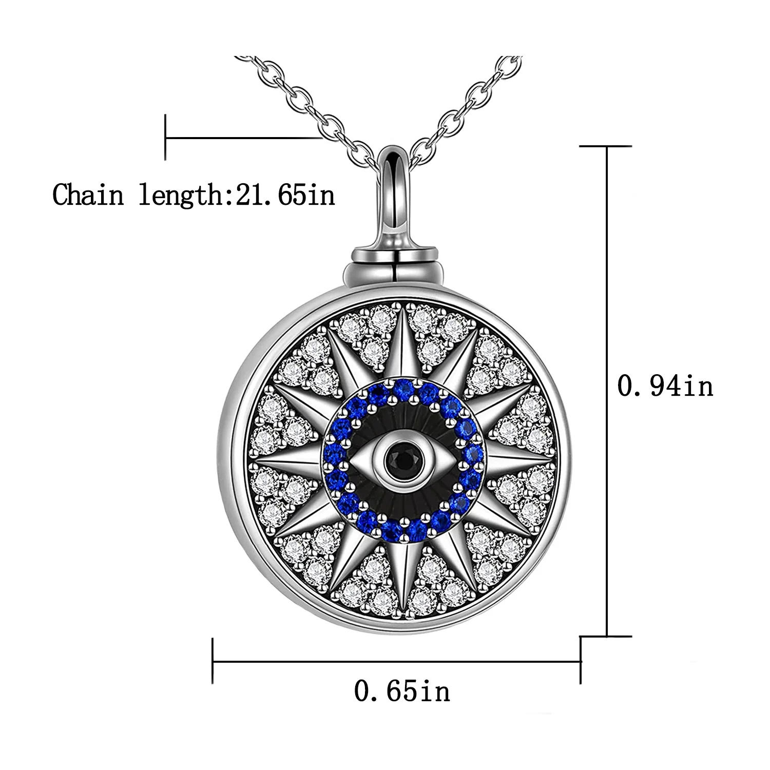 Eye Pendant Necklace for women man keepsake Cremation jewelry for ashes pendant exquisite jewelry keepsake gift -With funnel fil