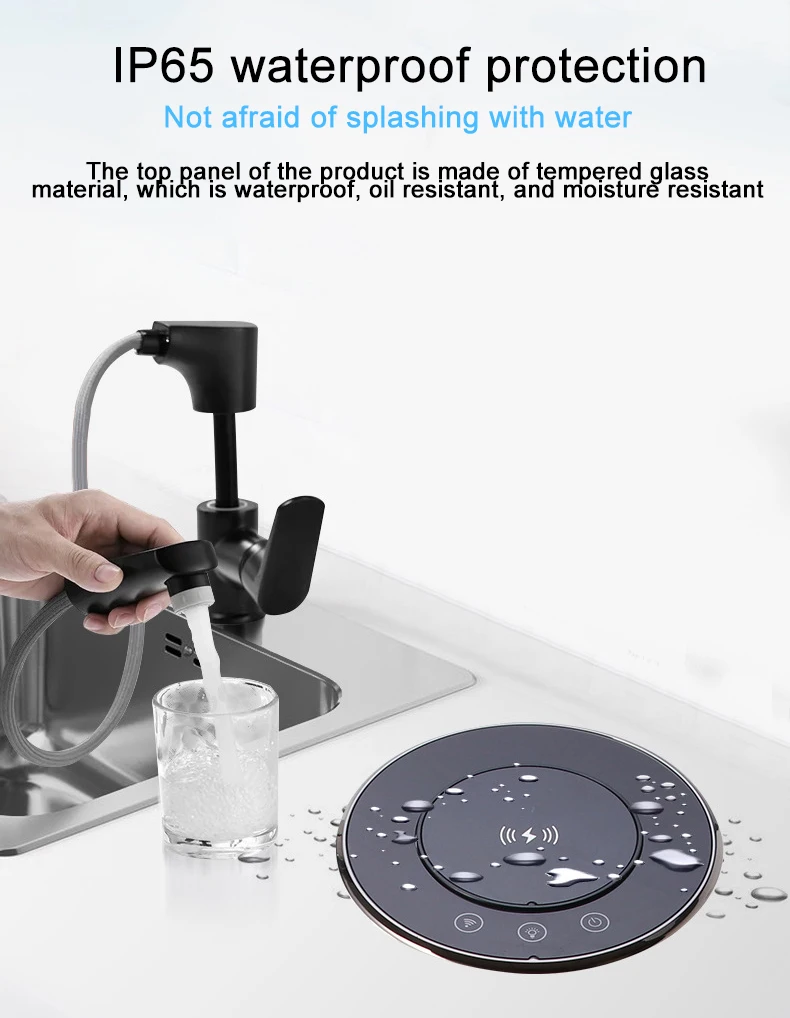 Motorized Pop Up Power Kitchen Sockets With 15w Fast Charger And