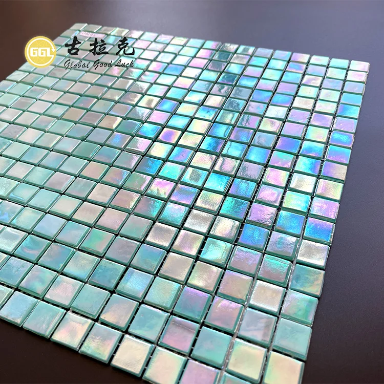 Iridescence Effect Swimming Pool Tiles Glass Mosaic Tile for Interior Wall Backsplash Shower