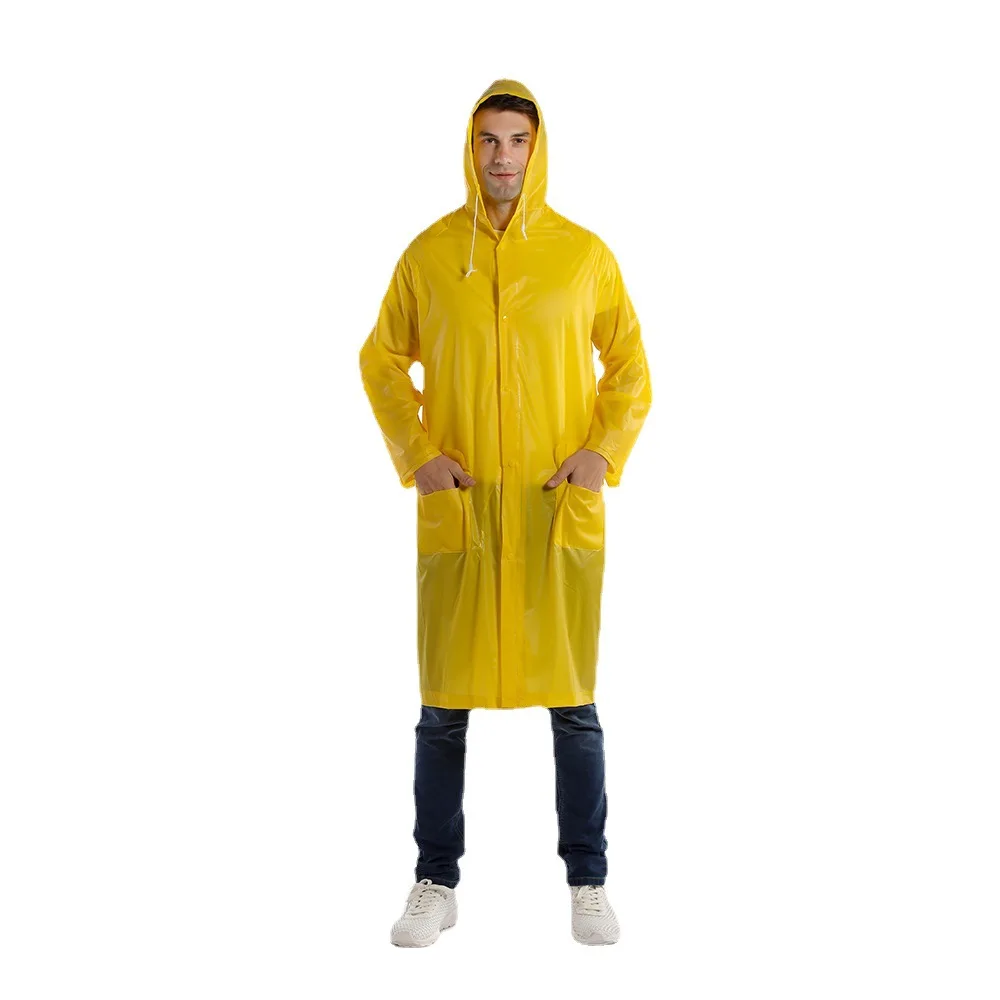Transparent Pvc Long Adult Poncho Raincoat For Men Women Oem