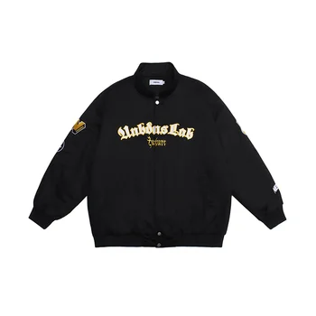 American Fashion Brand Men's Baseball Suit Coat Winter Ins Trend Loose Joker Embroidered Bomber Jacket for Spring Autumn Joker