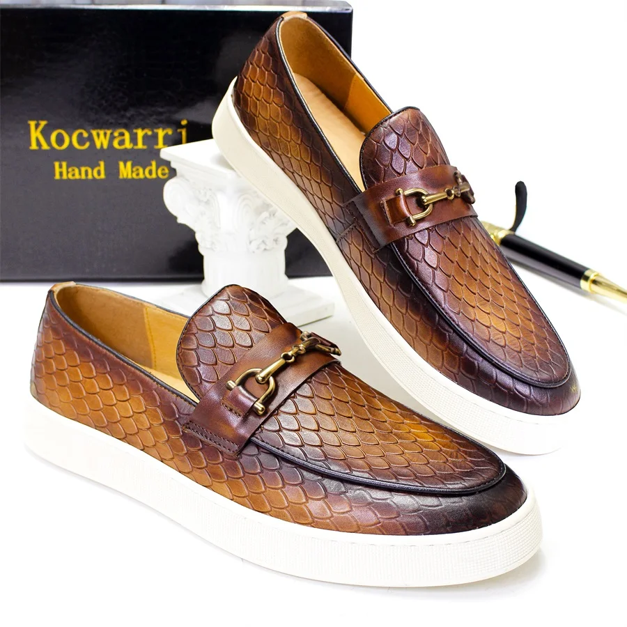 New Arrival Spring Autumn Monk Strap Casual Leather Shoes for Men Slip on Loafer Sports Running Shoes Waling Style Big Size Shoe