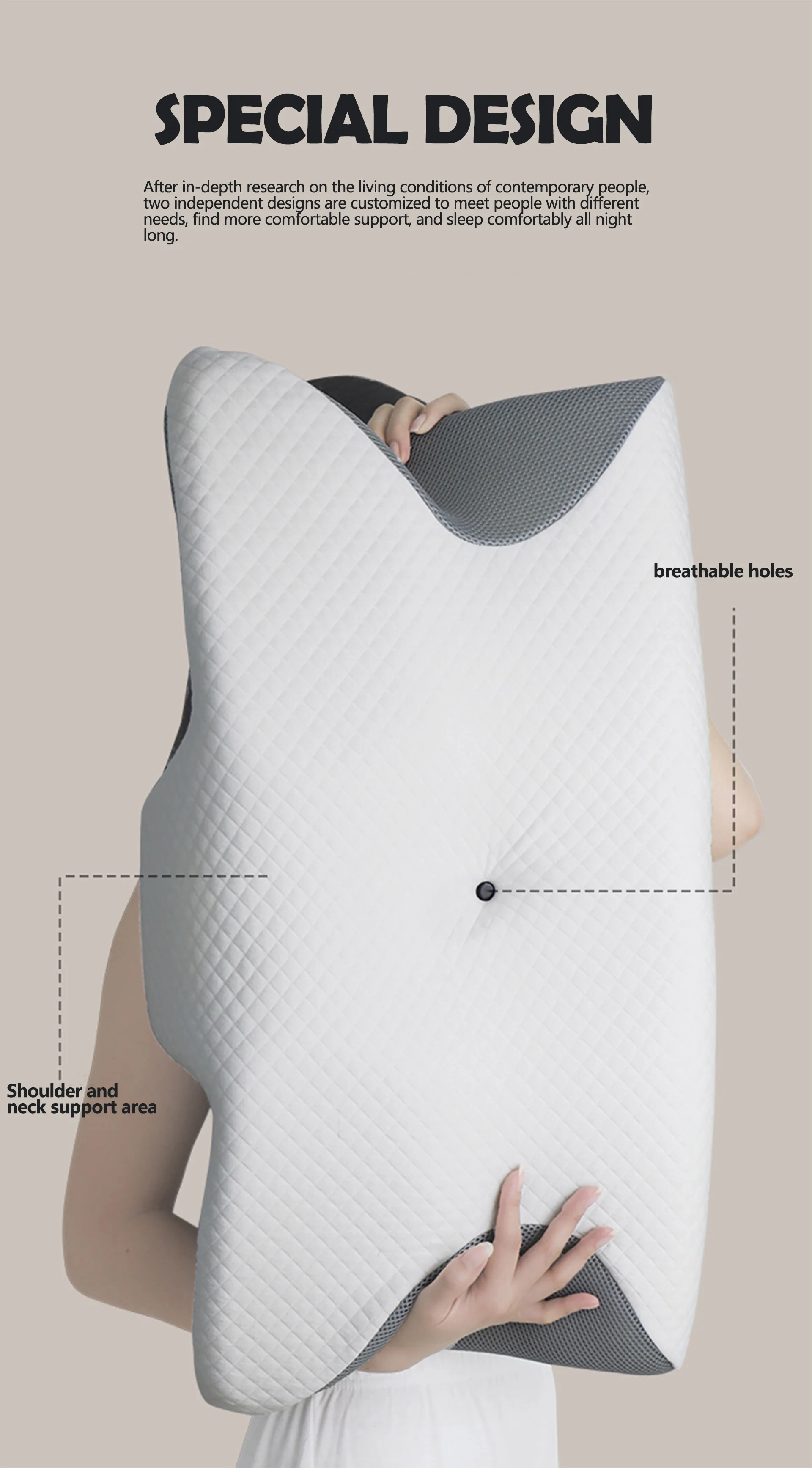 Pillow For Neck Support Cervical Pillow Cozy Sleeping Ergonomic Contour
