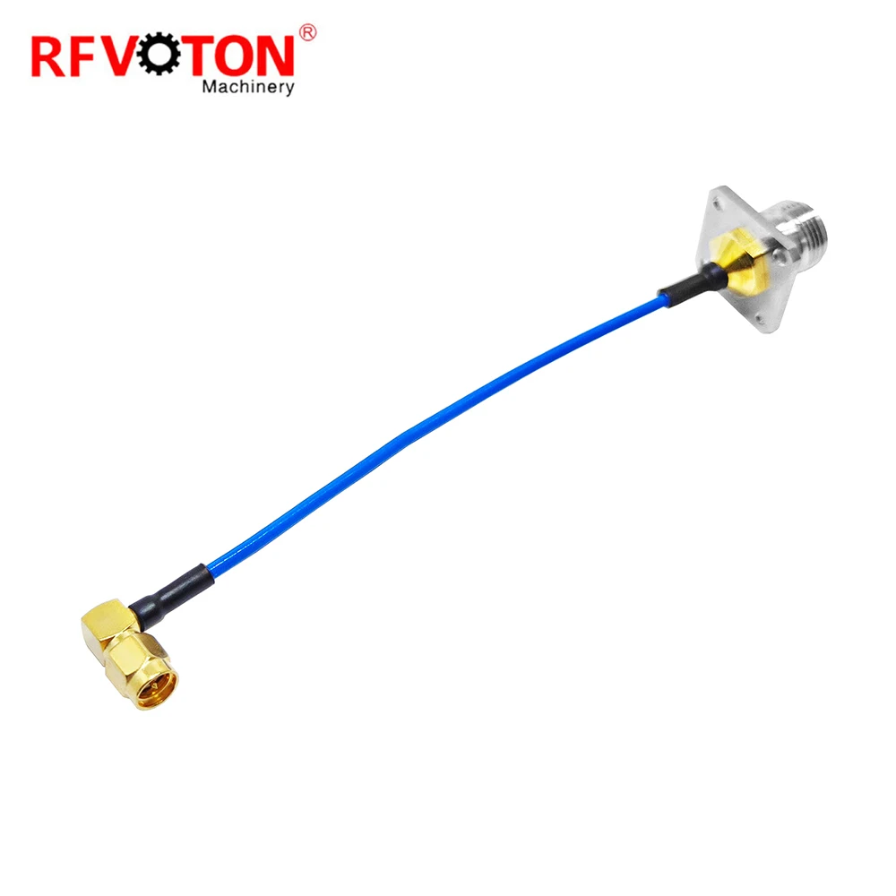 Fabriklieferung N weiblicher Stecker Panelschraube 25.4mm auf Sma männlichen Stecker rechter Winkel RA 90 Grad für SS402 Rf Sprunganordnung