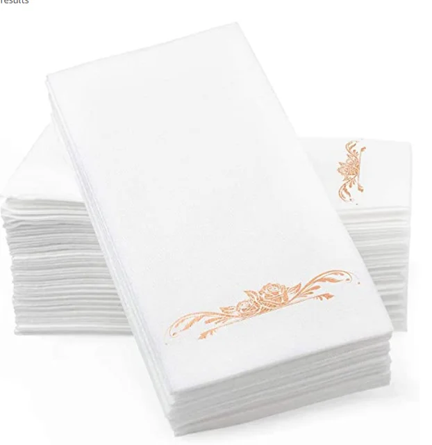 Rose Gold Disposable Cloth Like Dinner Party Napkins