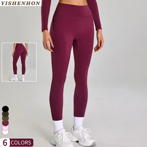 YISHENHON Women's High-Waisted Hip Lift Sport Pants Quick-Drying Breathable Fitness Yoga Leggings Elastic Waist Solid Running