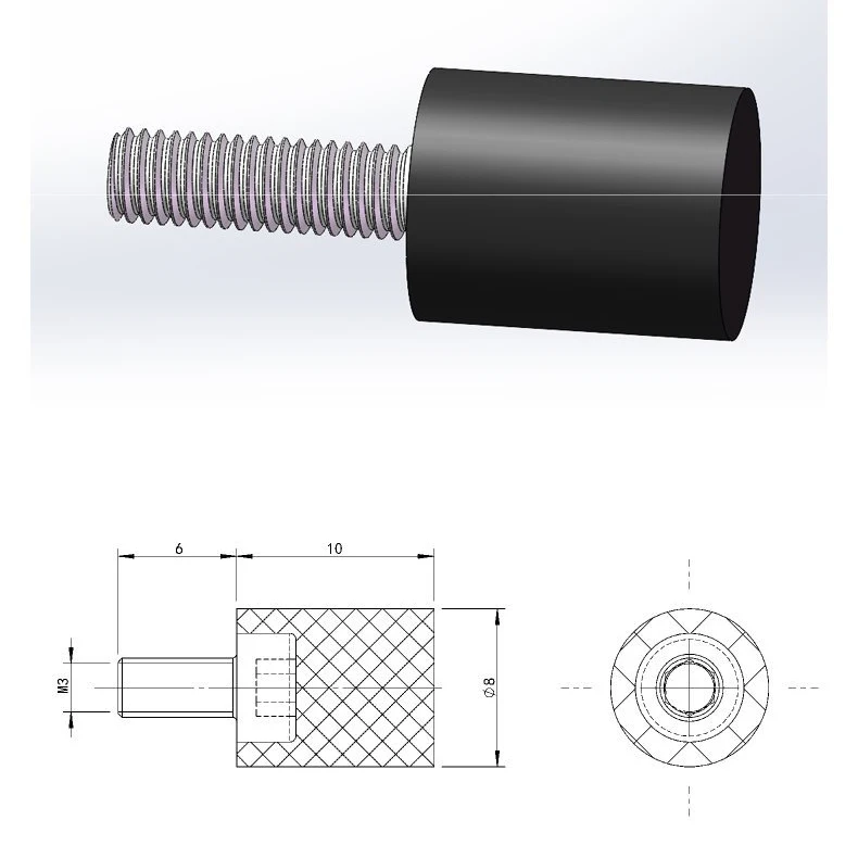 Adjustable Leveling Feet with Rubber Base