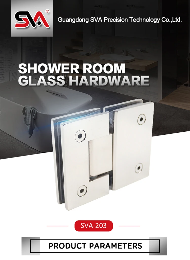 Sva303a Black Polished Satin 180 Degree Frameless Sliding Stainless