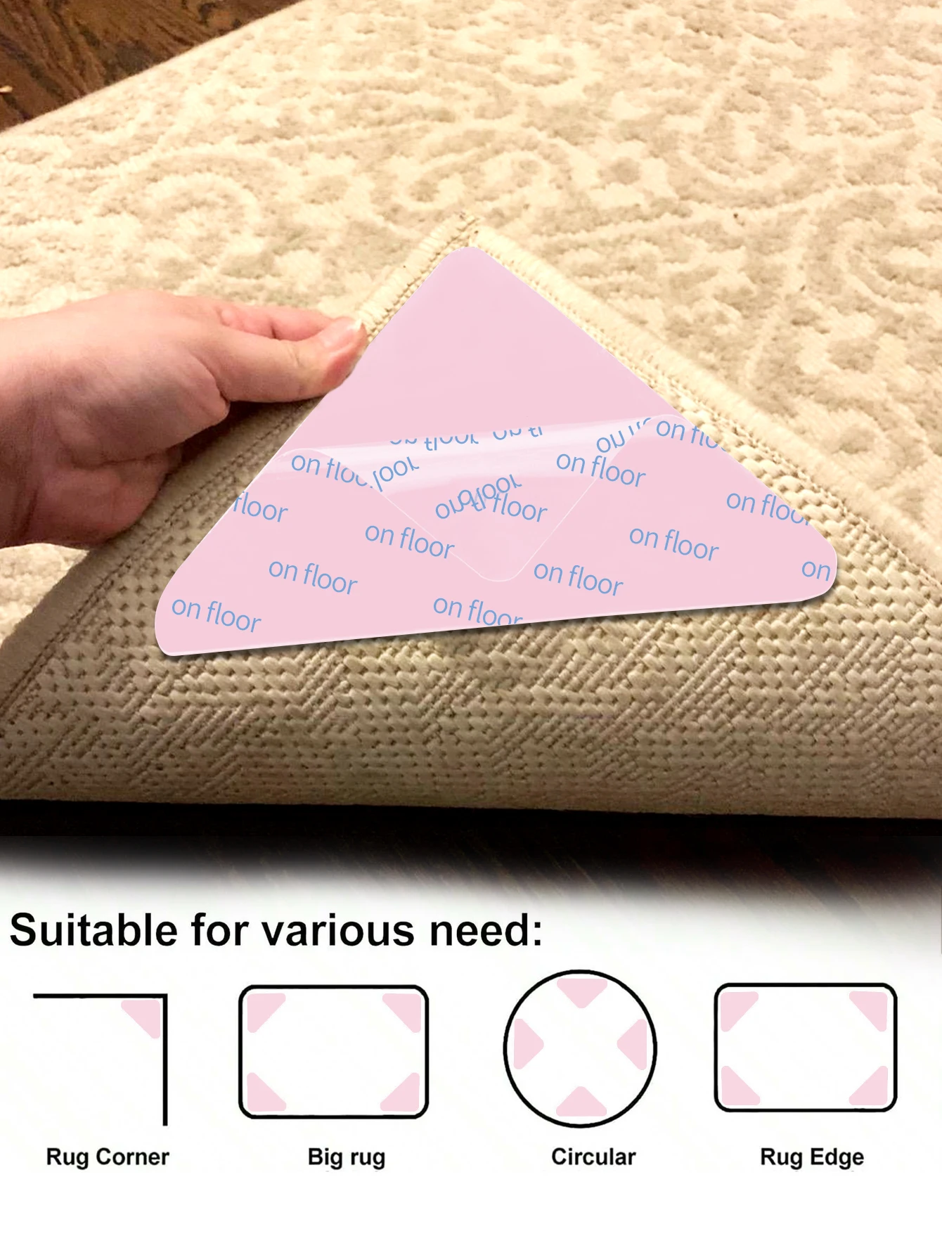 Small Size Compo Packing Rug Grippers Triangle Anti Slip Non Curling ...