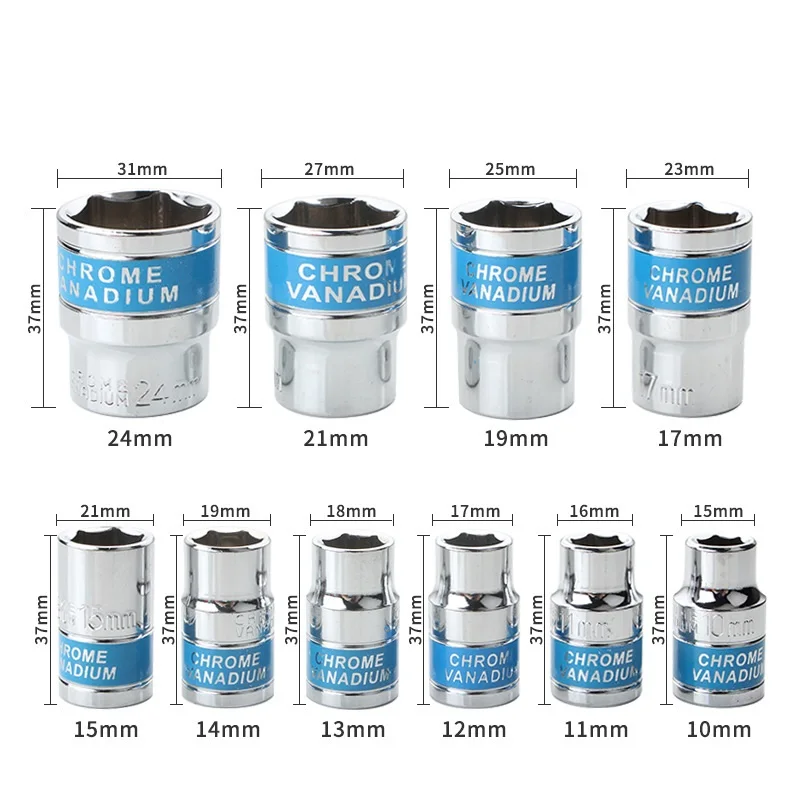 12Pcs Bike Torque Wrench Tool Set Socket Ratchet Wrench Socket Box Spanner Set