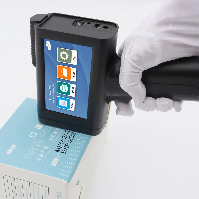 Ручной струйный принтер кодер для печати даты номер партии картонная коробка струйного принтера внешняя упаковочная пистолет