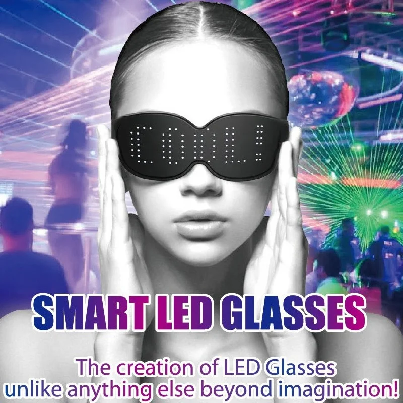 ZORBES LED Glasses For Party Bluetooth Light Glasses For Party APP Control  Music Sync Mode LED Display Smart Glasses, USB Rechargeable Party Glasses  For Nightclub, Festivals, Raves, Christmas, Birthday, Party Sunglasses,  Party